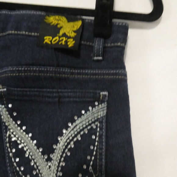 ROXY JEANS | size 26 | Denim Shorts | Rolled Bottom Hem | Stitched Back Pockets - Picture 11 of 14